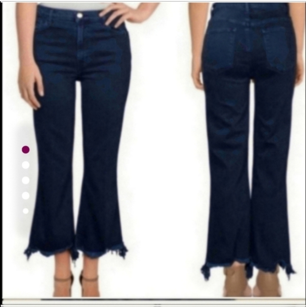 J. Brand size 32 distressed raw hem Kick Flare Legs Jeans